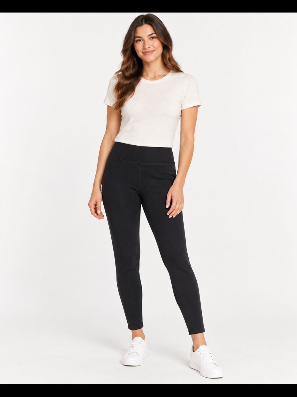 J.Crew Factory Black Cotton Rich Pull On Leggings Size Large